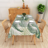 Lofaris Tropical Palm Leaf Tablecloth in Beige and Green for Summer Luau Jungle or Safari Themed Party Decor